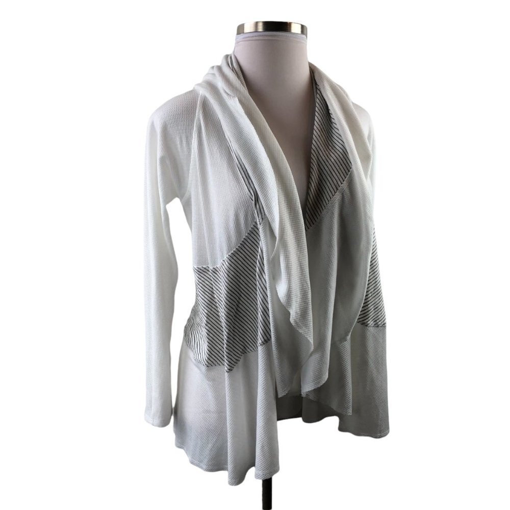 ✨2/$20 Soft Surroundings Open Front Drape Cardigan White Women's Small H12770 - Picture 12 of 12